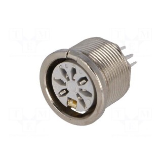 Socket | DIN | female | PIN: 7 | Layout: 270° | THT | 34V | 2A | silver plated
