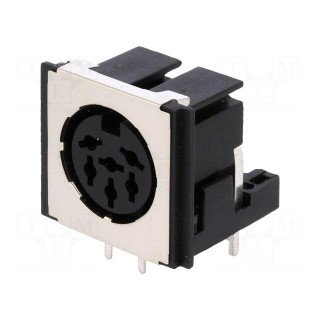 Socket | DIN | female | shielded | PIN: 6 | Layout: 240° | angled 90° | THT