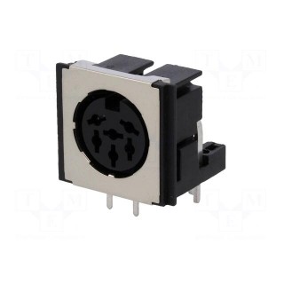 Socket | DIN | female | shielded | PIN: 6 | Layout: 240° | angled 90° | THT