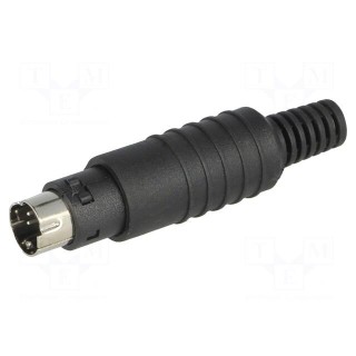 Plug | DIN mini | male | PIN: 4 | with strain relief | soldering | 100V