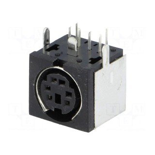 Socket | DIN mini | female | PIN: 6 | shielded | THT | on PCBs | angled 90°