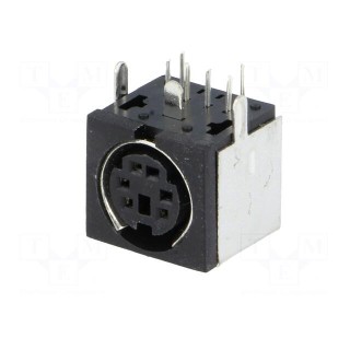 Socket | DIN mini | female | PIN: 6 | shielded | THT | on PCBs | angled 90°