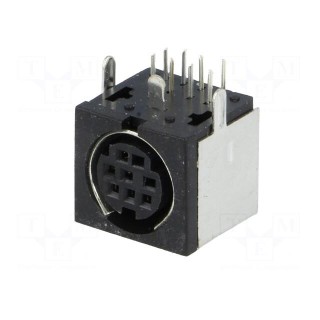 Socket | DIN mini | female | PIN: 8 | shielded | THT | on PCBs | angled 90°