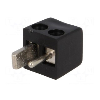 Plug | loudspeaker | male | screw terminal | angled 90° | Colour: black