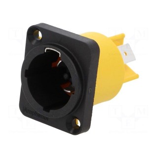 Socket | AC supply | male | PIN: 3 | 16A | 250V | thermoplastic | HPT | IP65