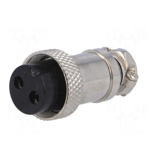 Plug | microphone | female | PIN: 2 | for cable | straight