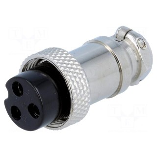 Plug | microphone | female | PIN: 3 | for cable | straight