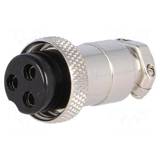 Plug | microphone | female | PIN: 3 | for cable | straight | 6mm