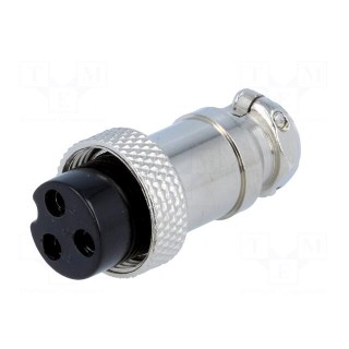 Plug | microphone | female | PIN: 3 | for cable | straight