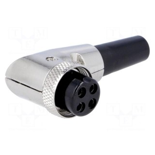 Plug | microphone | female | PIN: 4 | with strain relief | for cable