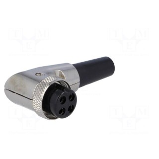 Plug | microphone | female | PIN: 4 | with strain relief | for cable