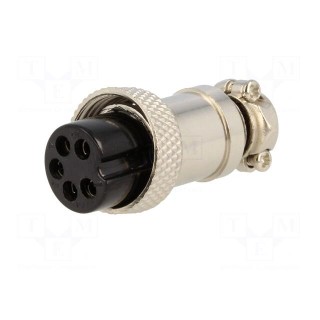 Plug | microphone | female | PIN: 5 | for cable | straight
