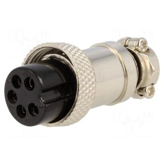 Plug | microphone | female | PIN: 5 | for cable | straight