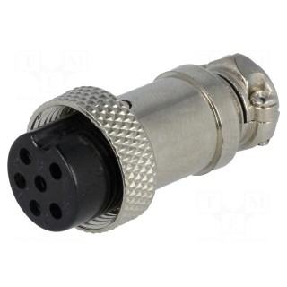 Plug | microphone | female | PIN: 6 | for cable | straight