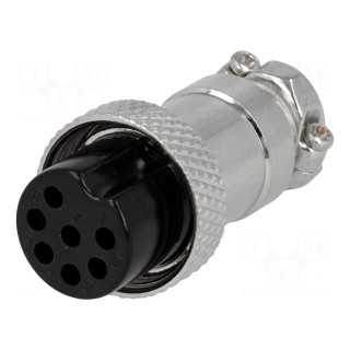 Plug | microphone | female | PIN: 7 | for cable | straight