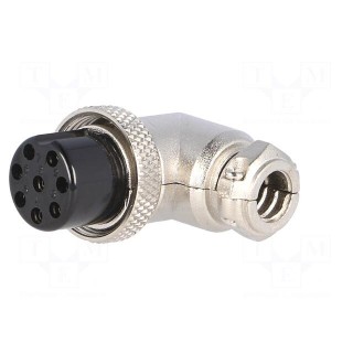 Plug | microphone | female | PIN: 8 | for cable | angled 90°