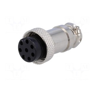 Plug | microphone | female | PIN: 8 | for cable | straight