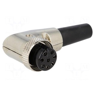 Plug | microphone | female | PIN: 8 | with strain relief | for cable