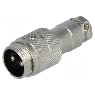Plug | microphone | male | PIN: 2 | for cable | straight