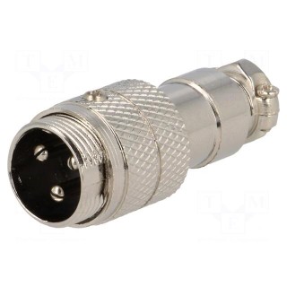 Plug | microphone | male | PIN: 3 | for cable | straight