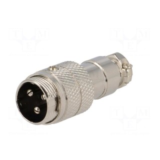 Plug | microphone | male | PIN: 3 | for cable | straight