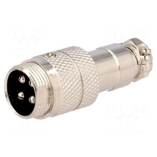 Plug | microphone | male | PIN: 4 | for cable | straight