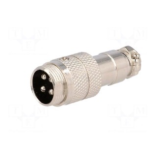 Plug | microphone | male | PIN: 4 | for cable | straight