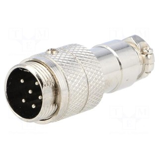 Plug | microphone | male | PIN: 6 | for cable | straight
