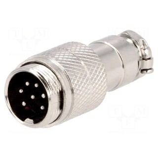 Plug | microphone | male | PIN: 7 | for cable | straight