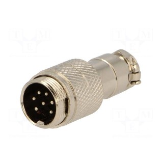 Plug | microphone | male | PIN: 7 | for cable | straight