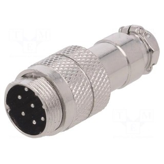 Plug | microphone | male | PIN: 8 | for cable | straight