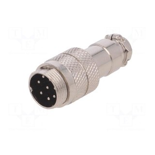 Plug | microphone | male | PIN: 8 | for cable | straight