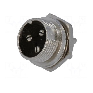 Socket | microphone | male | PIN: 3 | for panel mounting