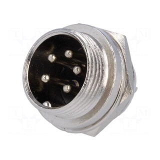 Socket | microphone | male | PIN: 5 | for panel mounting