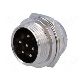 Socket | microphone | male | PIN: 6 | for panel mounting