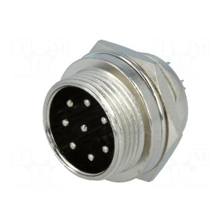 Socket | microphone | male | PIN: 8 | for panel mounting