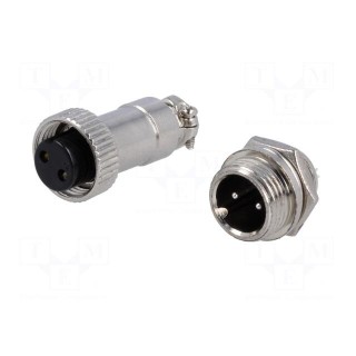 Socket,plug | microphone MINI | male,female | PIN: 2 | MINI | soldering