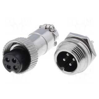 Socket,plug | microphone MINI | male,female | PIN: 4 | MINI | soldering