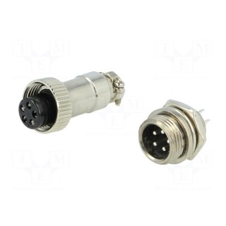 Socket,plug | microphone MINI | male,female | PIN: 5 | MINI | soldering