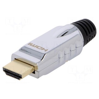 Connector: HDMI | plug | male | gold-plated | for cable | straight