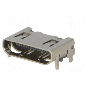 Connector: mini HDMI | socket | with peg | PIN: 19 | gold-plated | SMT