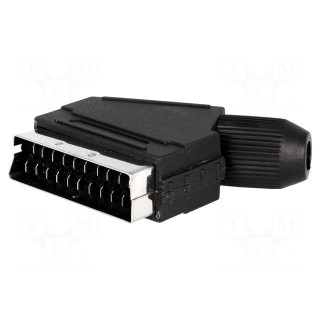 Connector: SCART | plug | male | for cable | angled