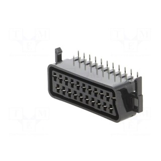 Connector: SCART | socket | female | for panel mounting | angled 90°