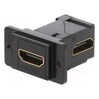 Coupler | HDMI socket,both sides | DUALSLIM | gold-plated | 29mm
