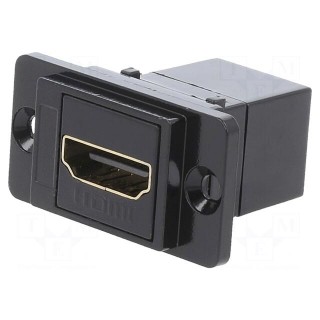 Coupler | HDMI socket,both sides | DUALSLIM | gold-plated | 29mm