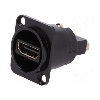 Coupler | HDMI socket,both sides | FT | shielded | 19x24mm | Mat: metal
