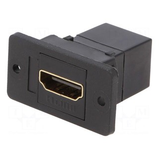 Coupler | HDMI socket,both sides | SLIM | gold-plated | 29mm