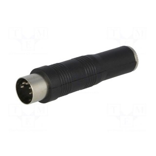 Adapter | DIN 5pin plug,Jack 6.35mm socket | stereo,180° | PIN: 5