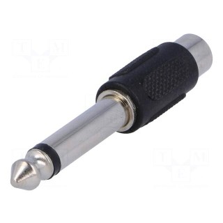 Adapter; Jack 6.35mm plug,RCA socket; mono