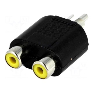 T adapter | RCA socket x2,RCA plug | mono